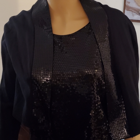 Size 8 Cynthia Rowley Black Sequin Dress NWT - Picture 12 of 16